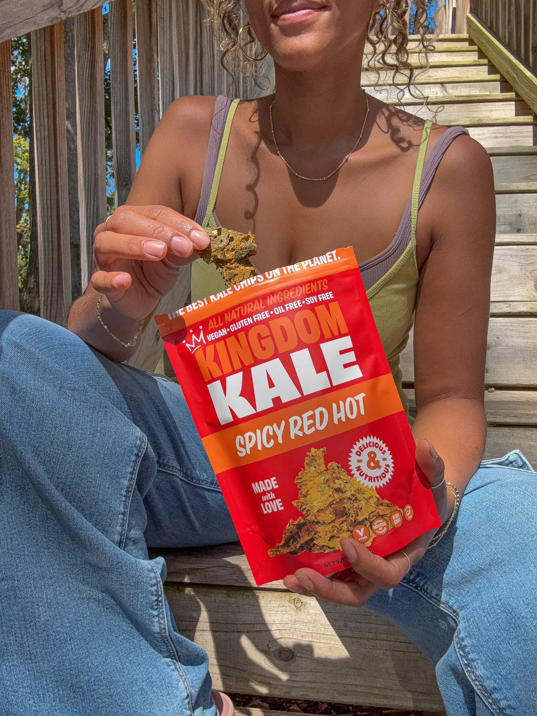 Spicy Red Hot Kale Chips - Vegan, Gluten-Free, Non-GMO