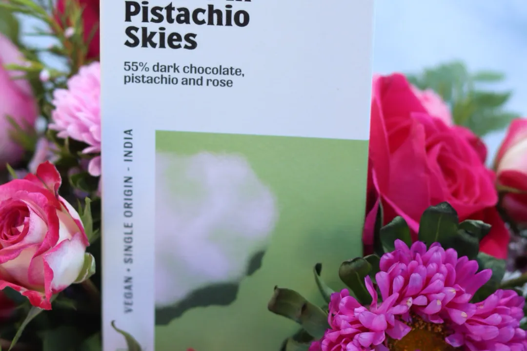 A Rose in Pistachio Skies - 55% Dark Rose Pistachio Chocolate