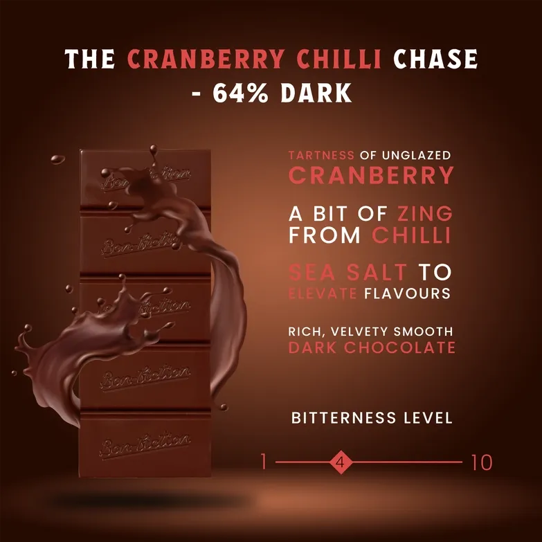 The Cranberry Chilli Chase - 64% Dark Cranberry Chilli Choco