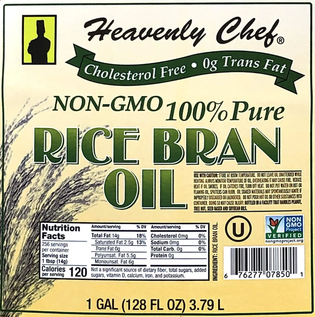 Heavenly Chef Rice Bran Oil - 1 Gallon (128 Fl oz)