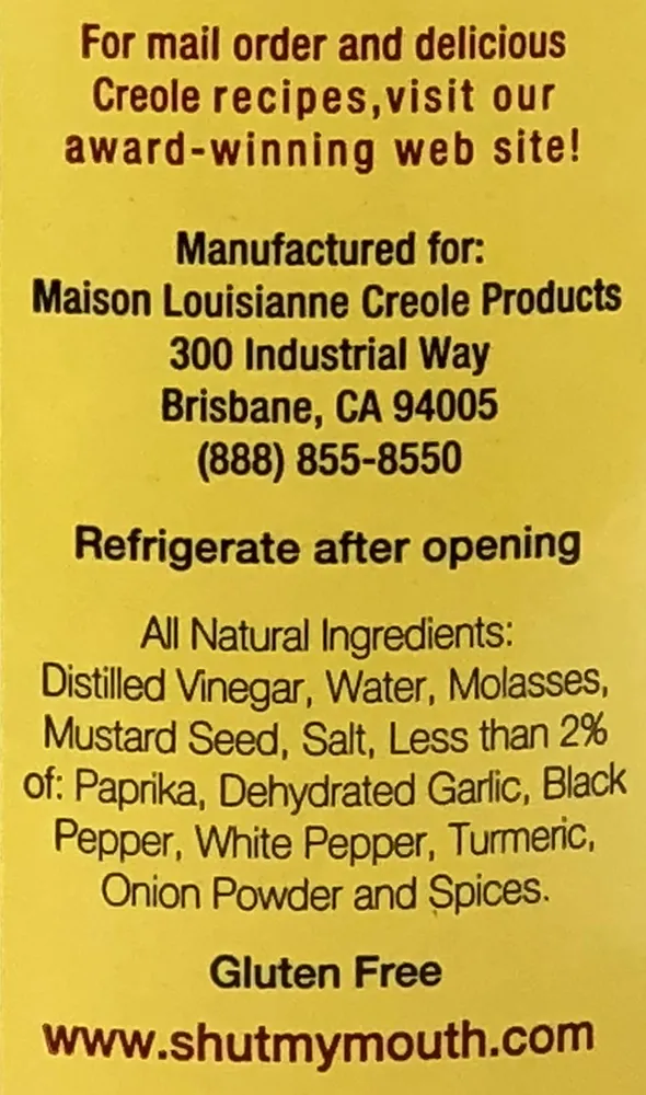 Maison Louisianne Creole "Shut My Mouth" Mustard - 1 Gallon