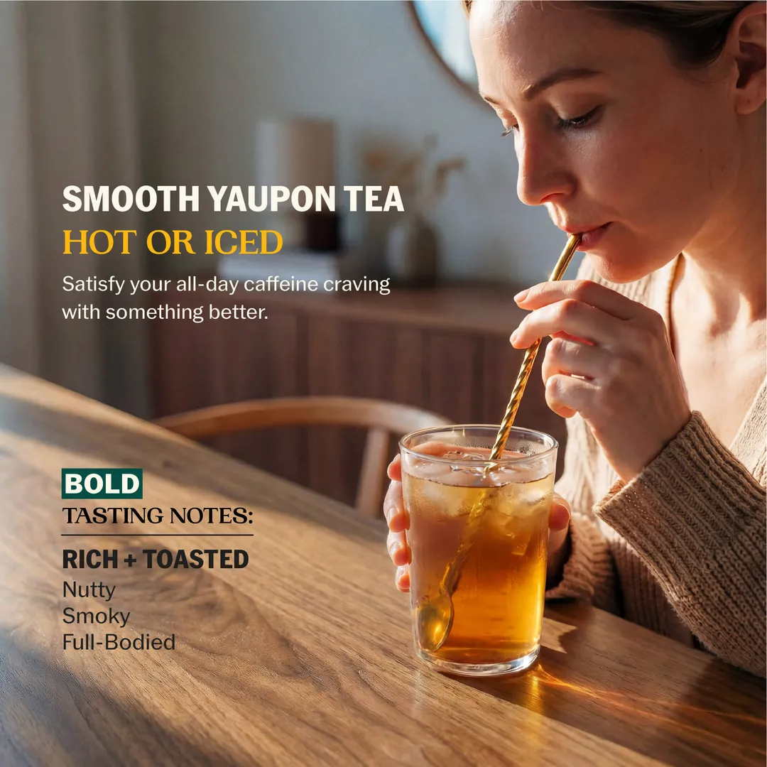 Bold Organic Yaupon Tea • Rich & Toasted