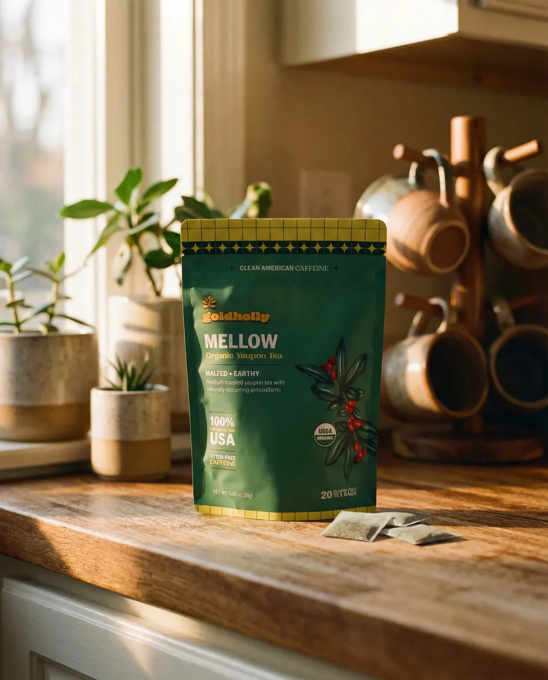 Mellow Organic Yaupon Tea • Malted & Earthy