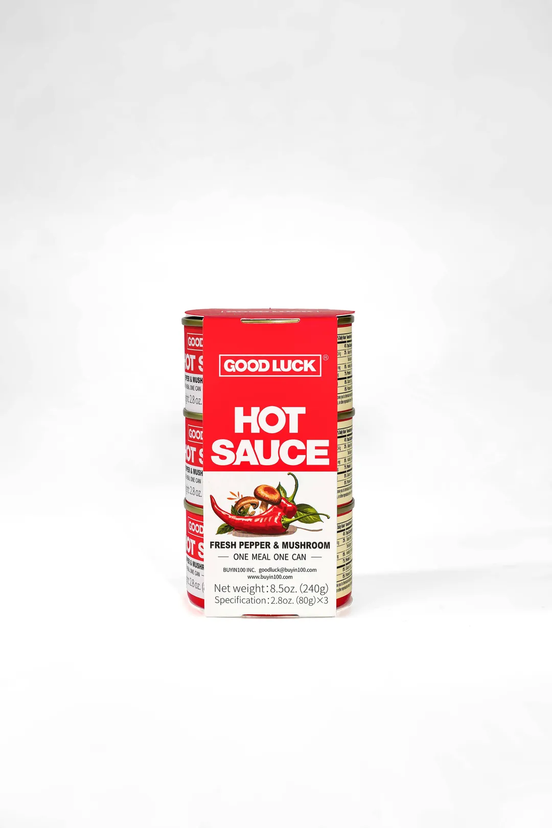 Good Luck Hot Sauce (Mushroom & Fresh Pepper) 3 Cans