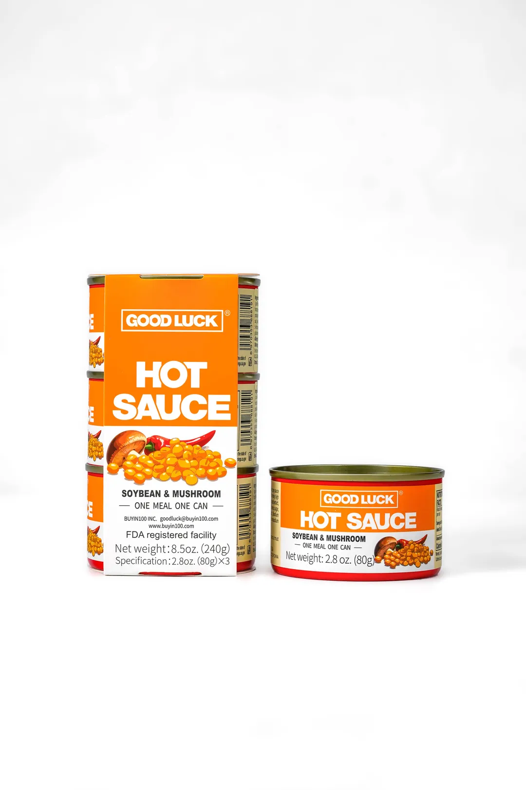 Good Luck Hot Sauce (Mushroom & Soybean) 3 Cans
