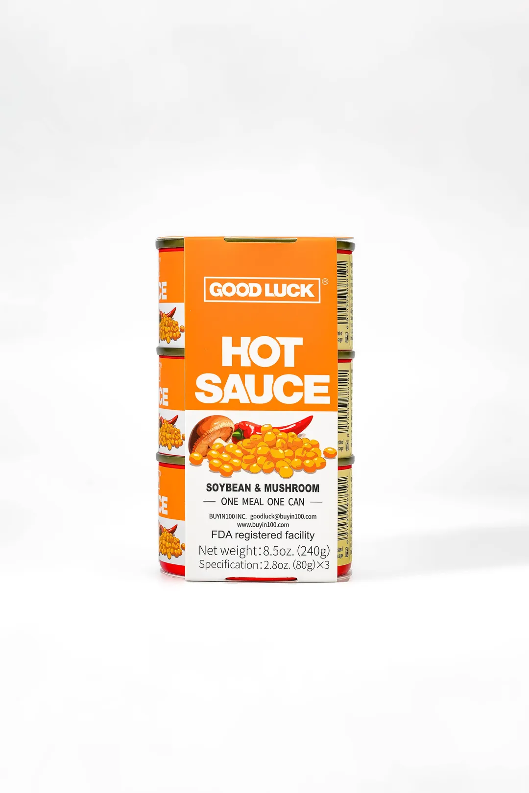 Good Luck Hot Sauce (Mushroom & Soybean) 3 Cans