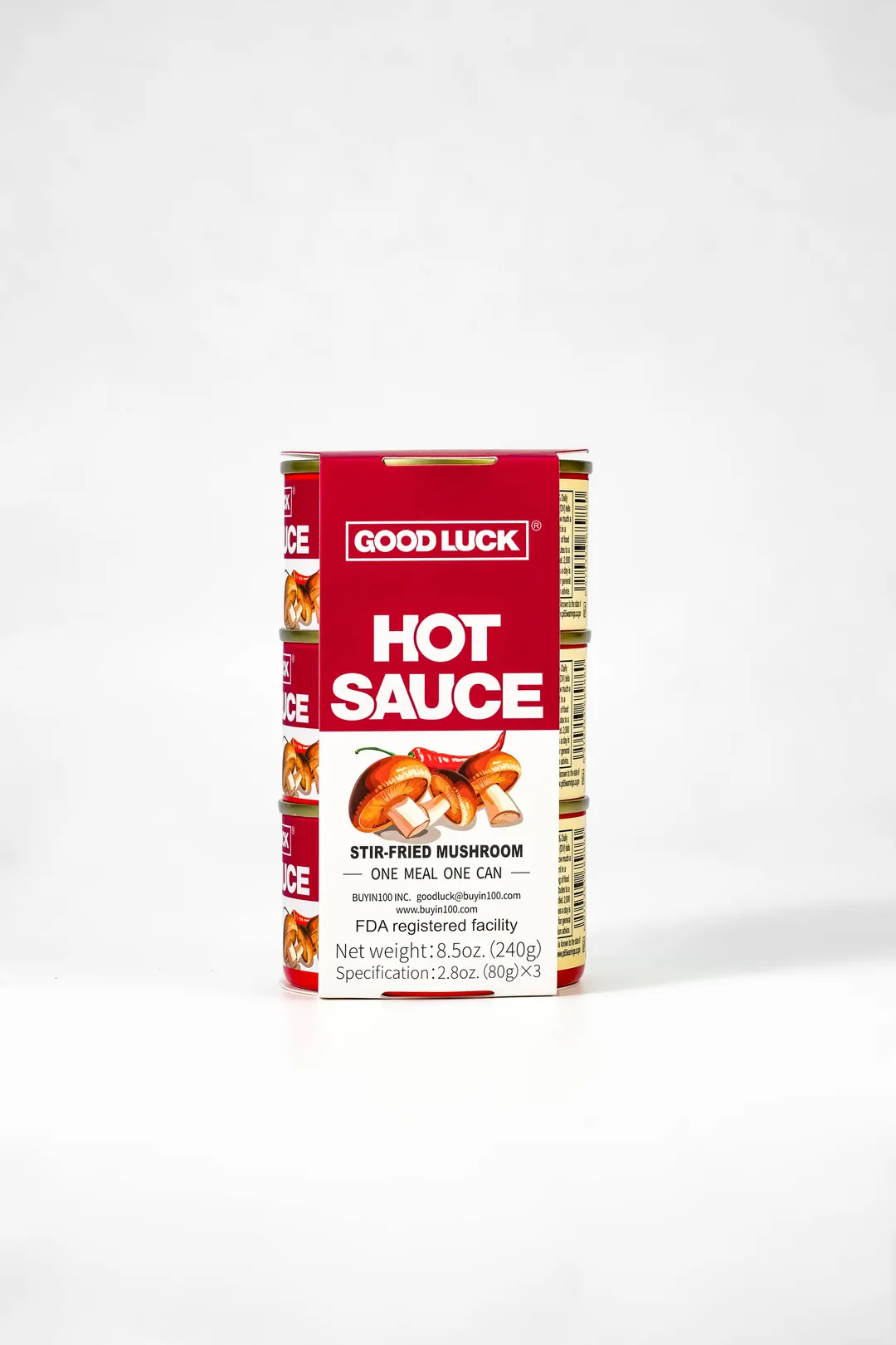 Good Luck Hot Sauce (Stir-Fried Mushroom) 3 Cans