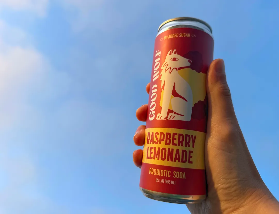 Raspberry Lemonade Probiotic Soda - No Added Sugar - 12oz 