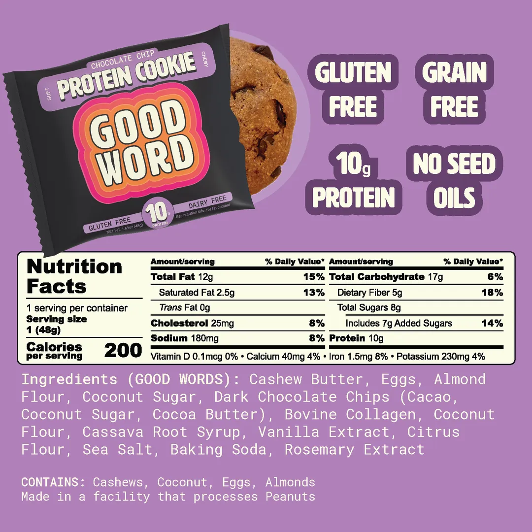 Chocolate Chip Protein Cookie - 12 Pack ($1.85/unit)