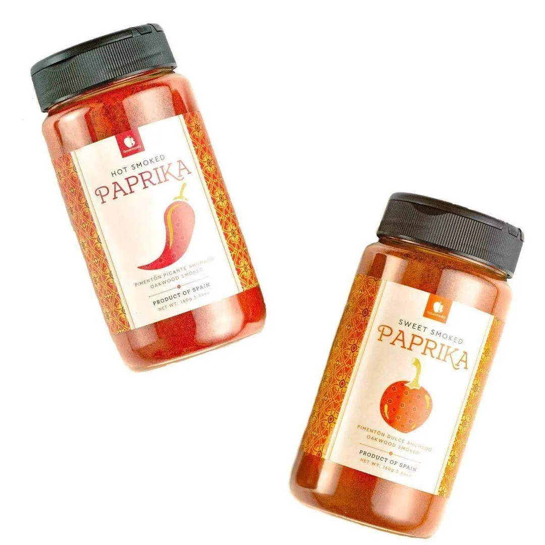 Gourmanity Hot and Sweet Paprika Jars 5.6oz