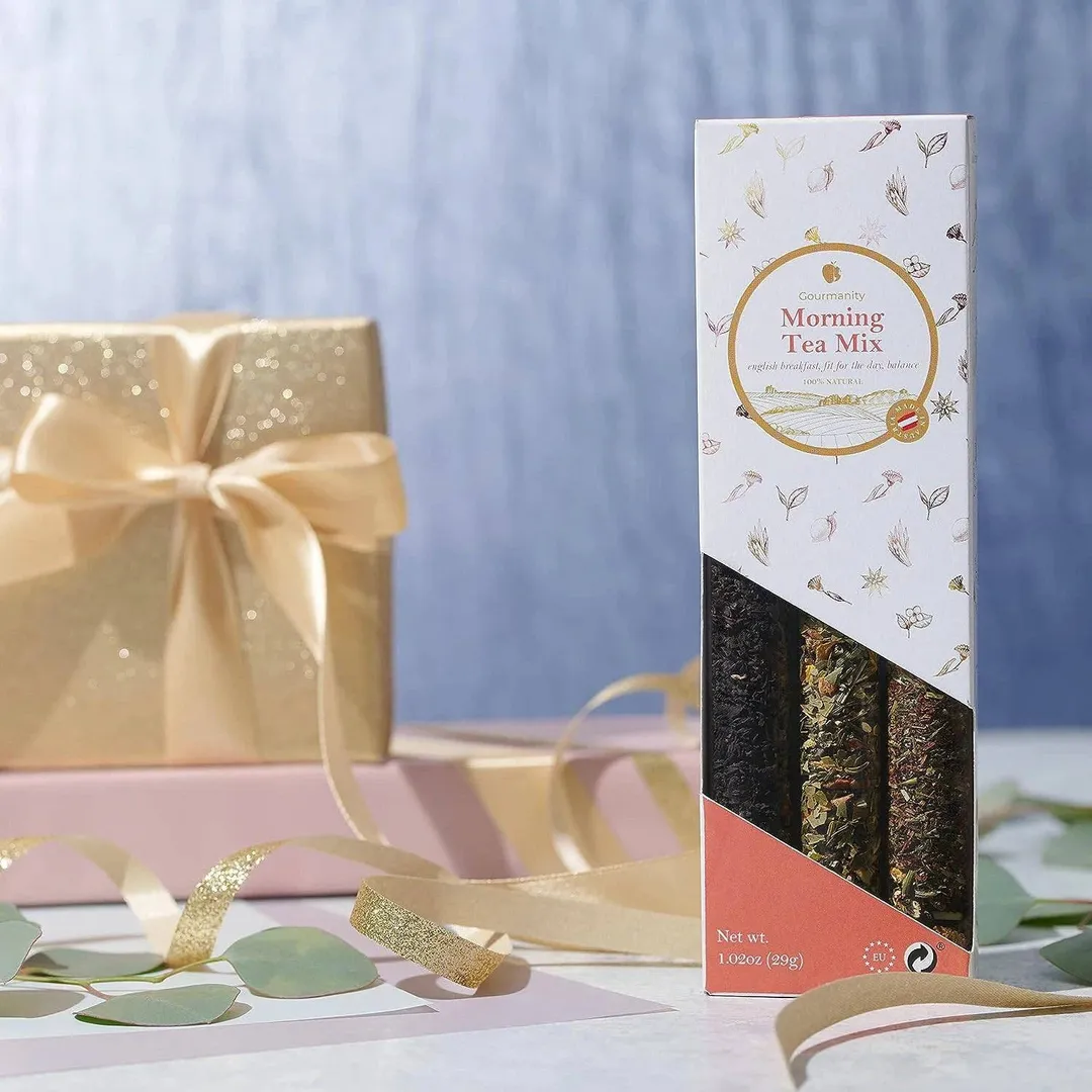 Gourmanity Tea Sampler Gift Set Morning Tea Mix 3 Flavors 1.02oz