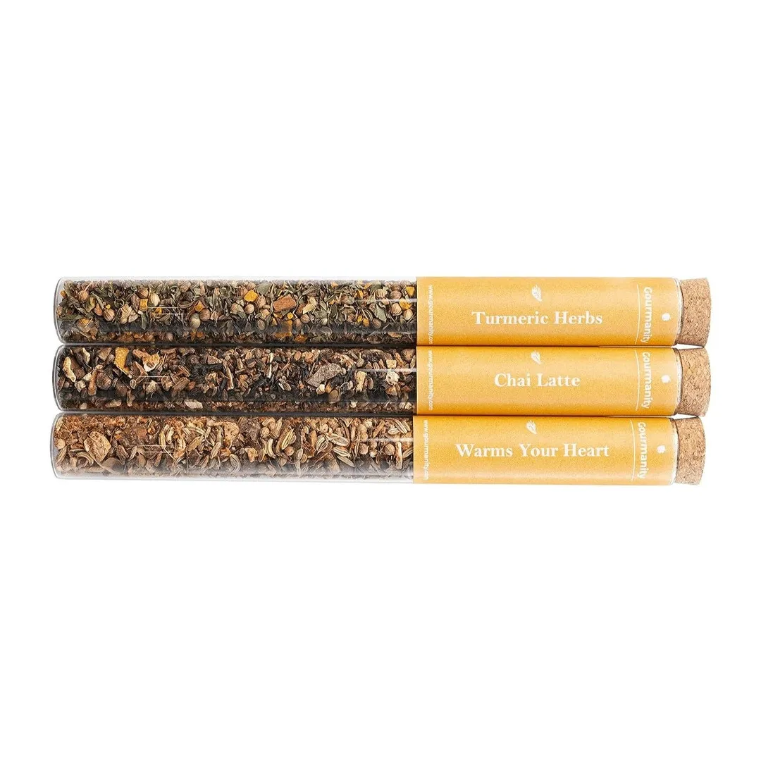Gourmanity Tea Sampler Gift Set Spice Tea Mix 3 Flavors 1.4oz
