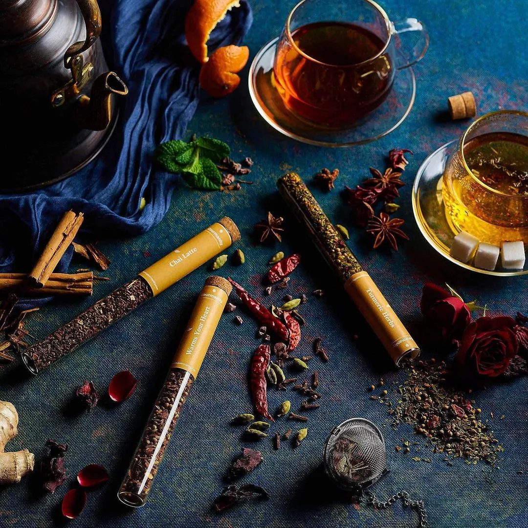 Gourmanity Tea Sampler Gift Set Spice Tea Mix 3 Flavors 1.4oz