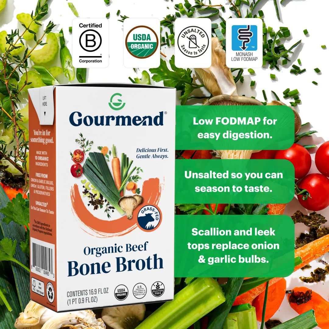 Beef Bone Broth (Organic, Just 10 Ingredients, Low FODMAP)