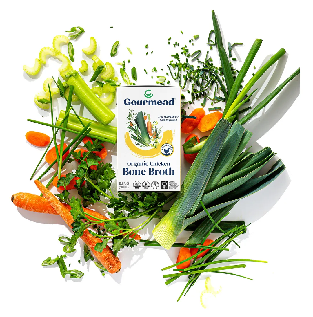 Chicken Bone Broth (Organic, Just 7 Ingredients, Low FODMAP)