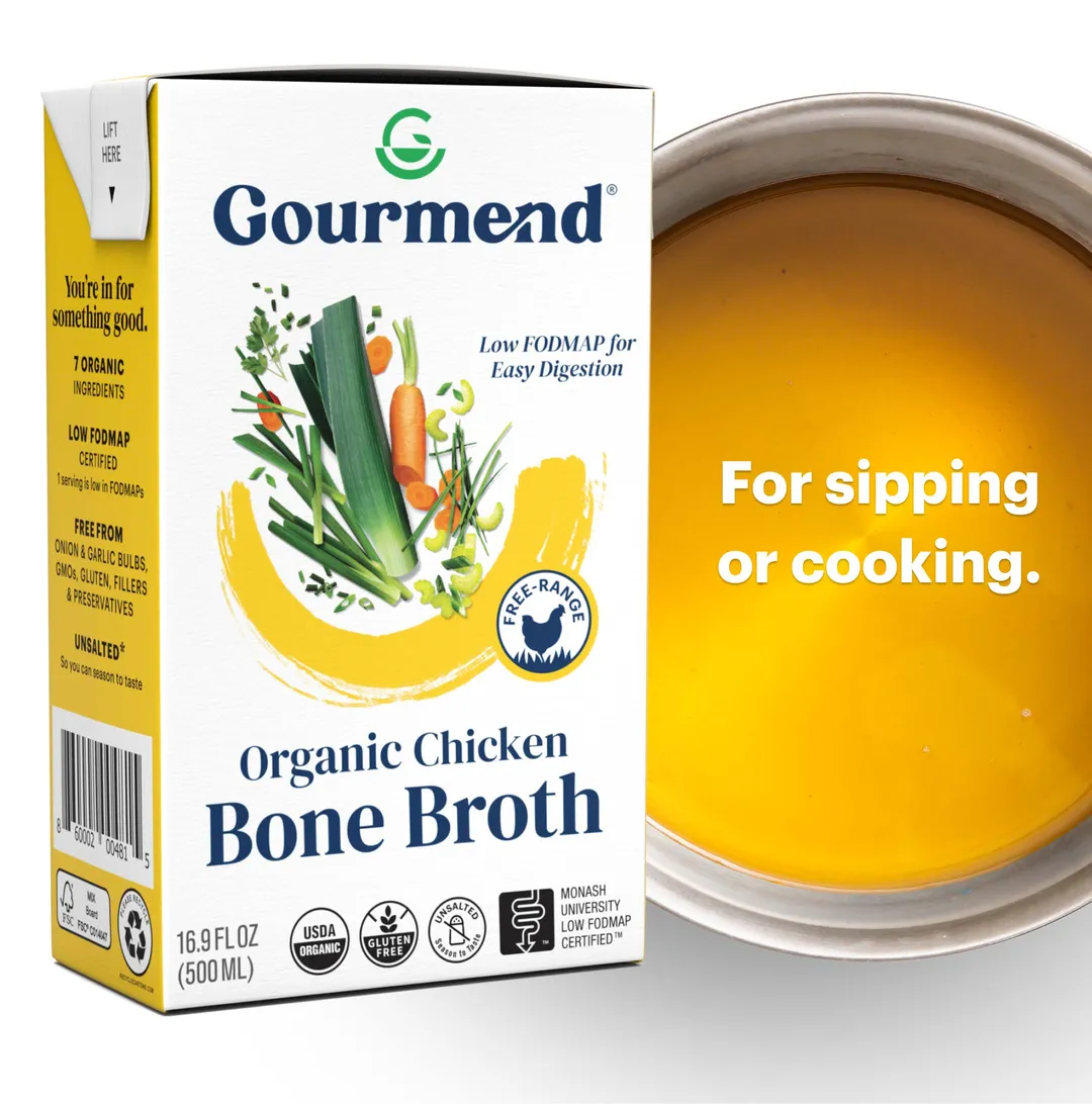 Chicken Bone Broth (Organic, Just 7 Ingredients, Low FODMAP)