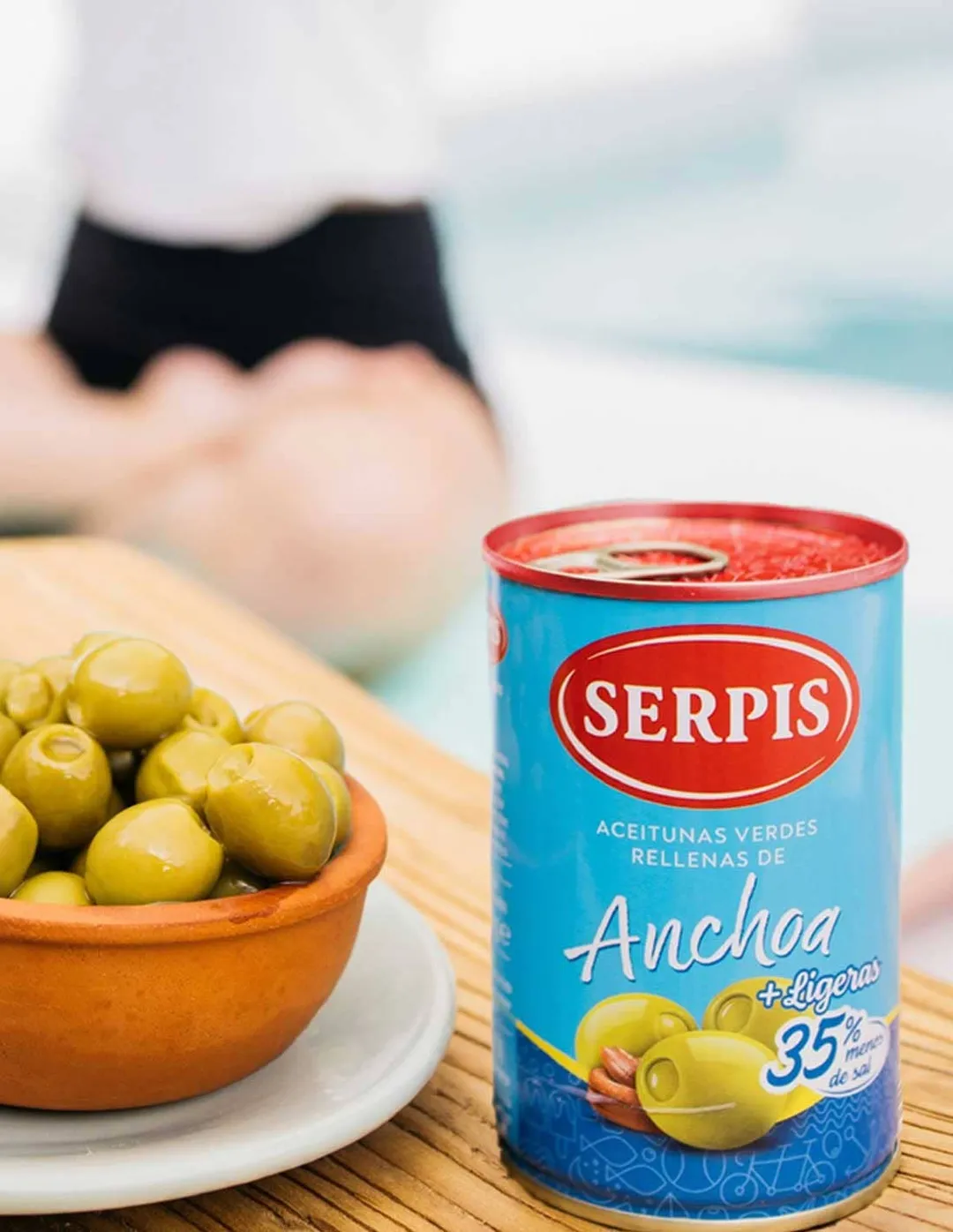 Anchovy Stuffed Olives, Lower Sodium, Serpis 10.58oz