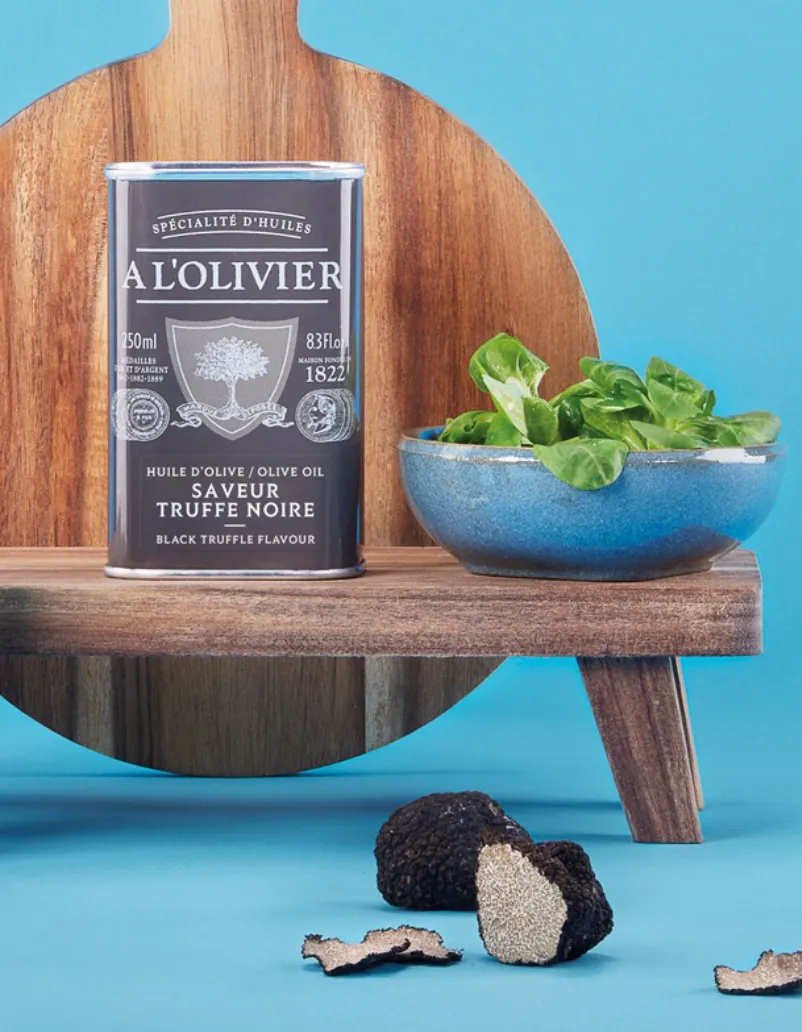 Black Truffle Aromatic Olive Oil, A L'Olivier 8.3oz tin