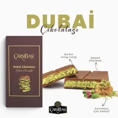 DARK Dubai Chocolate Bar with Pistachio | Casibasi 90g