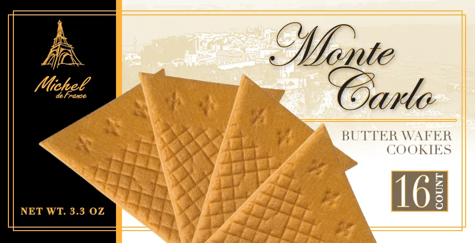 Monte Carlo Butter Wafer Cookies | Michel de France 3.3oz