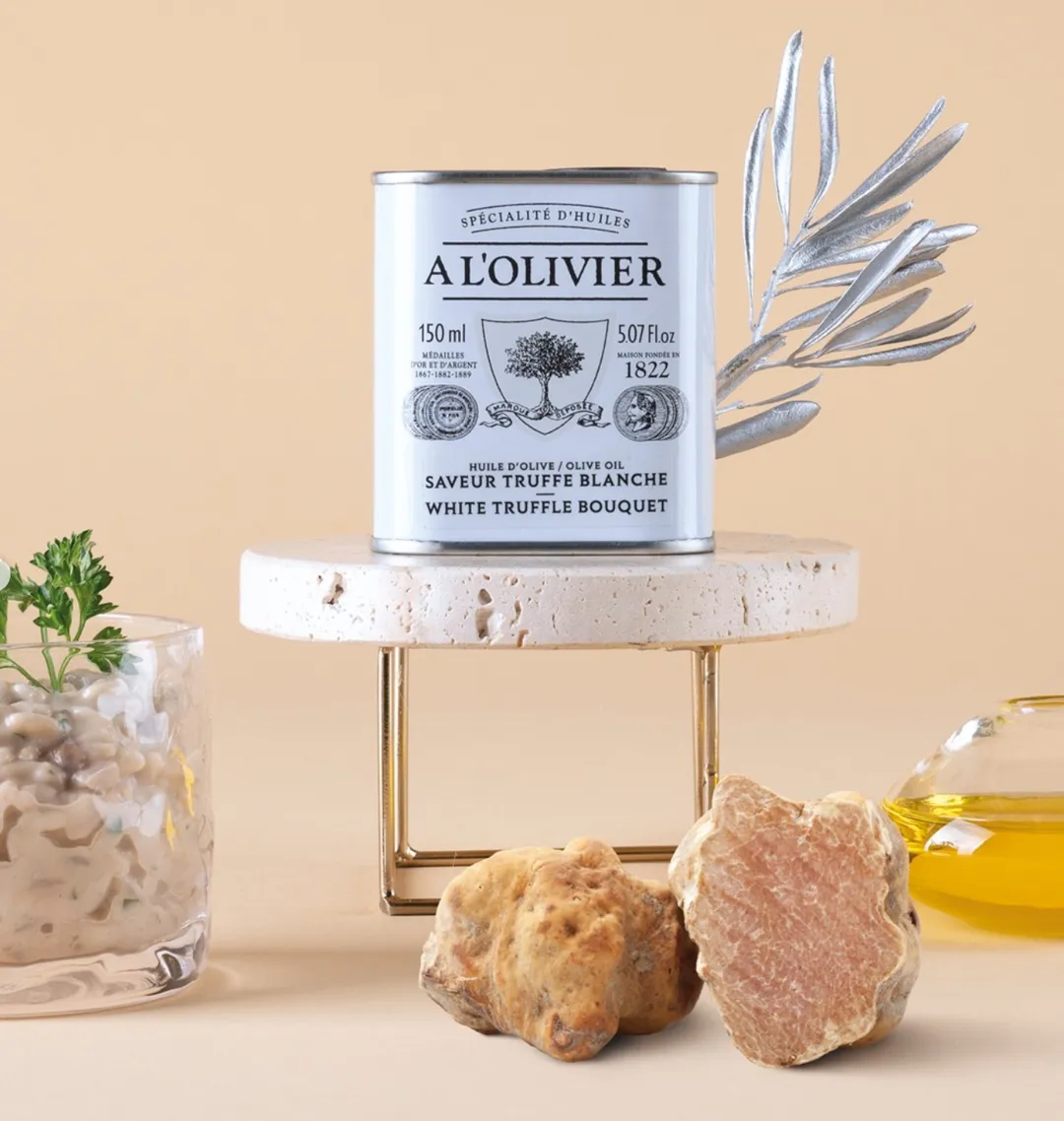 White Truffle Aromatic Olive Oil, A L'Olivier 8.3oz tin