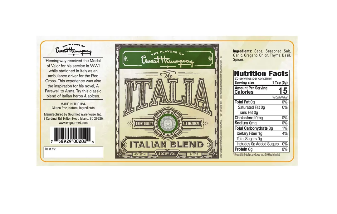 Ernest Hemingway "The Italia" Seasoning Blend