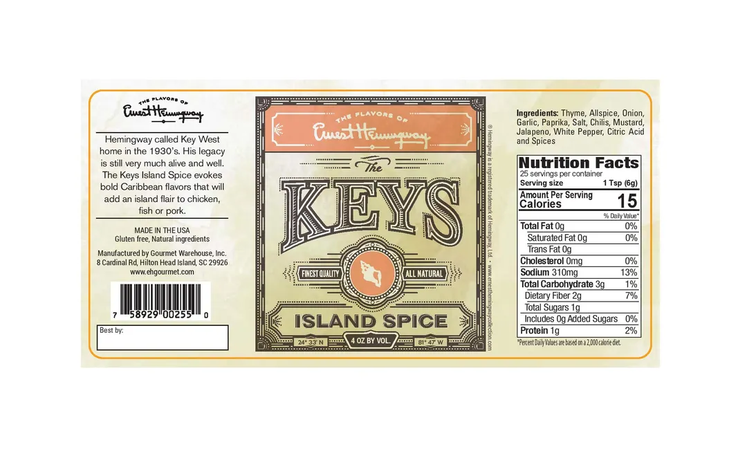 Ernest Hemingway " The Keys" Island Spice