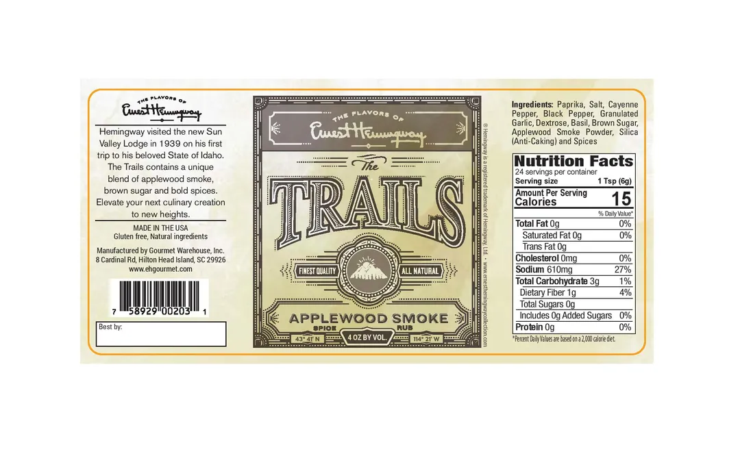 Ernest Hemingway "The Trails" Applewood Smoke Spice