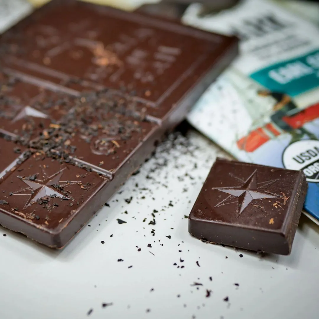 Dark Chocolate 75% of Cocoa, and Earl Grey Tea