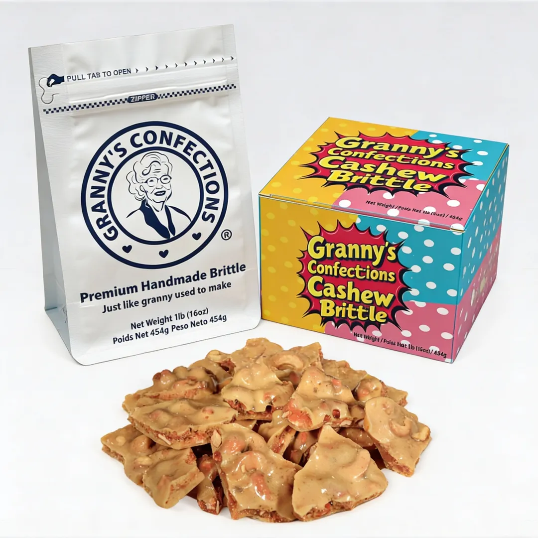 Old-Fashioned Gourmet Cashew Brittle from Granny's Confections (1# Box)