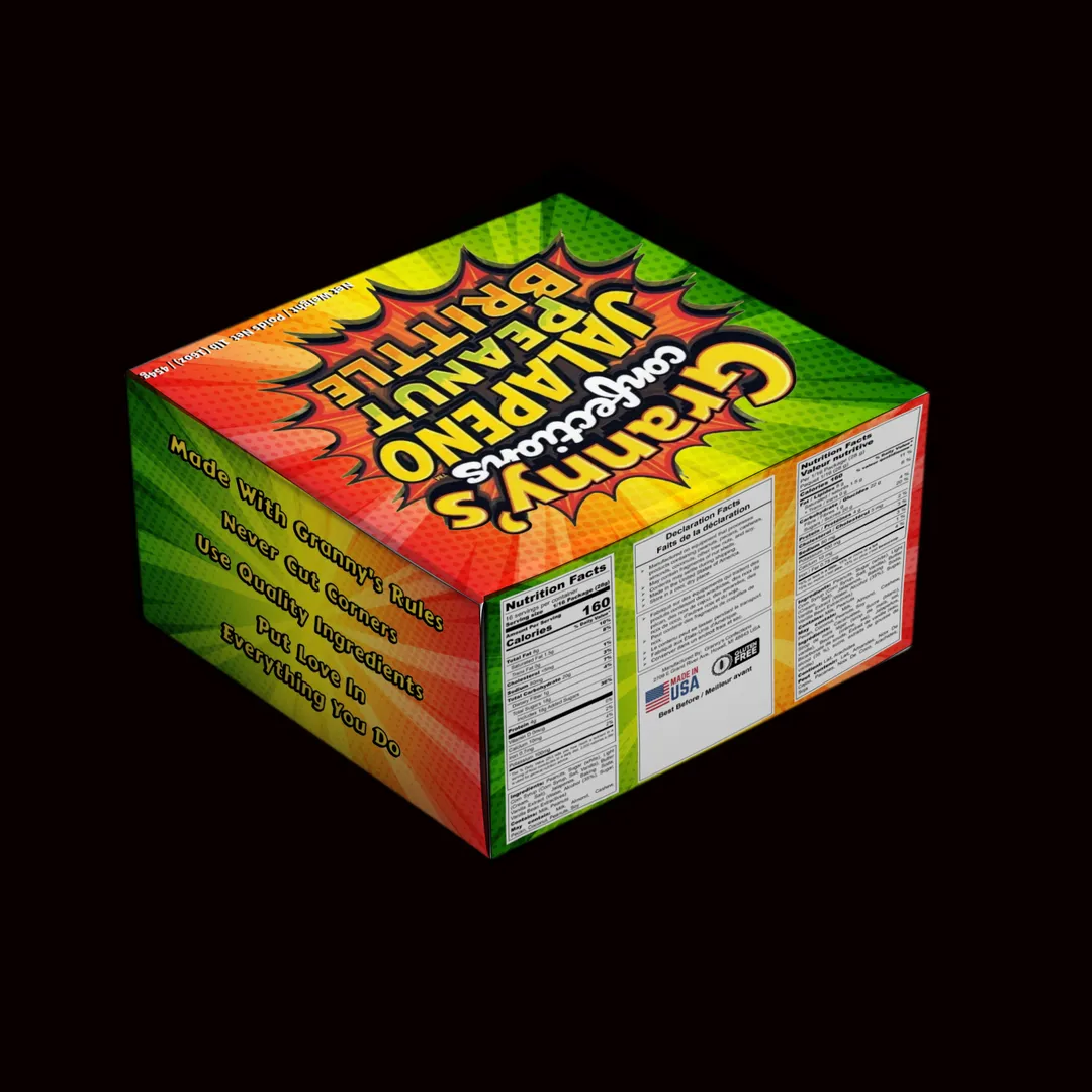 Old-Fashioned Spicy Jalapeno Peanut Brittle from Granny's Confections (1# Box)