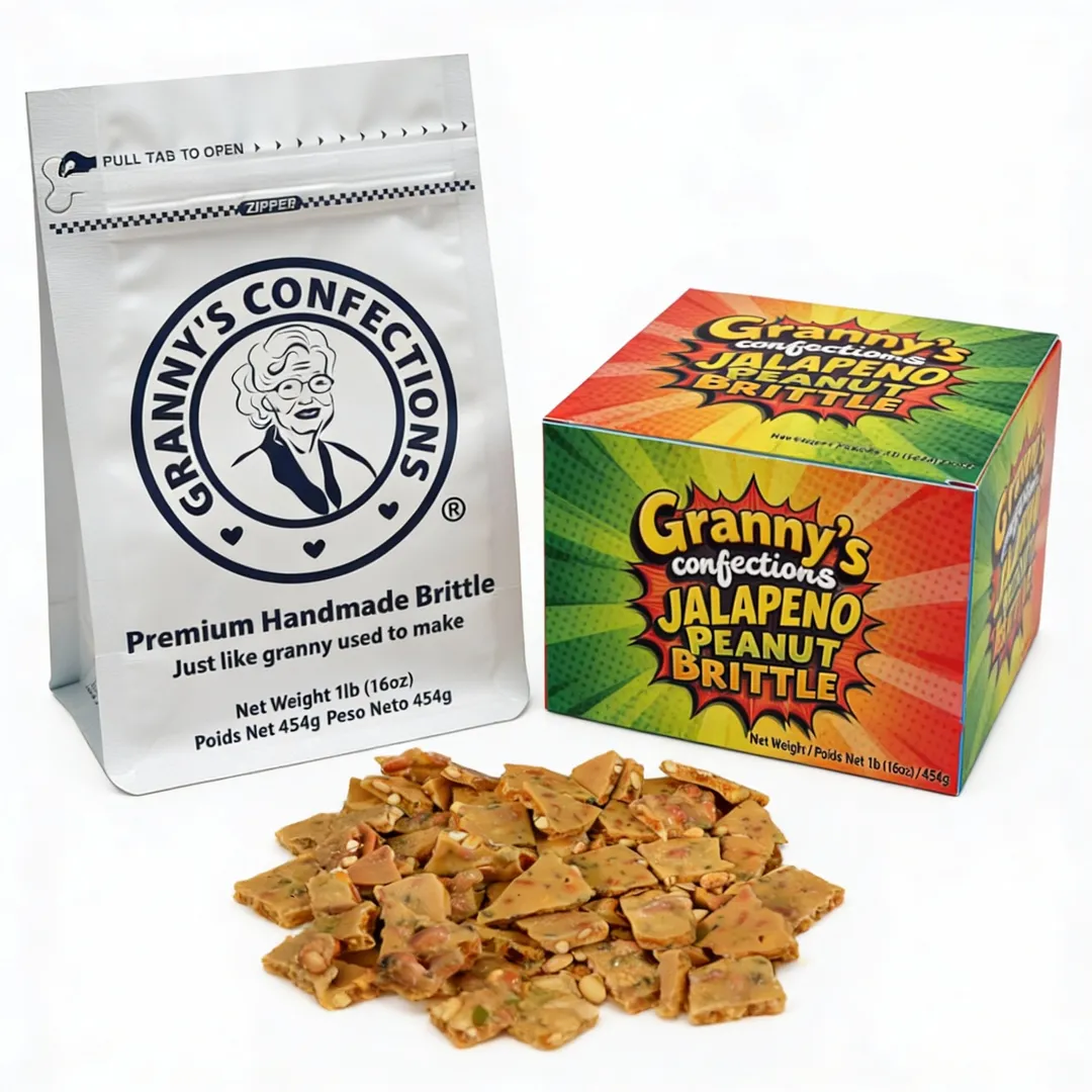 Old-Fashioned Spicy Jalapeno Peanut Brittle from Granny's Confections (1# Box)