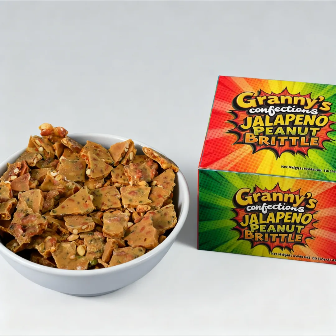 Old-Fashioned Spicy Jalapeno Peanut Brittle from Granny's Confections (1# Box)