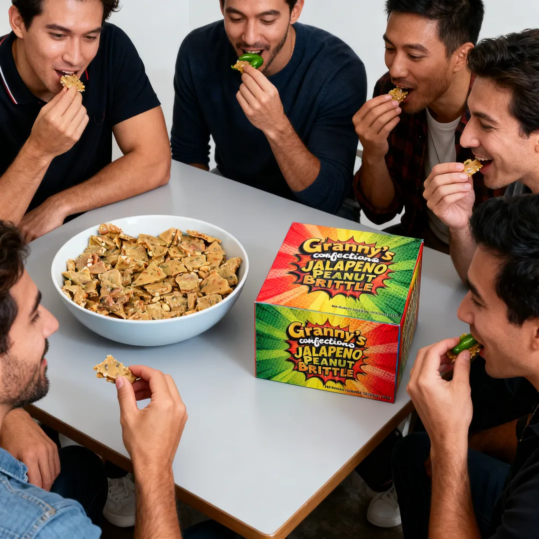 Old-Fashioned Spicy Jalapeno Peanut Brittle from Granny's Confections (1# Box)