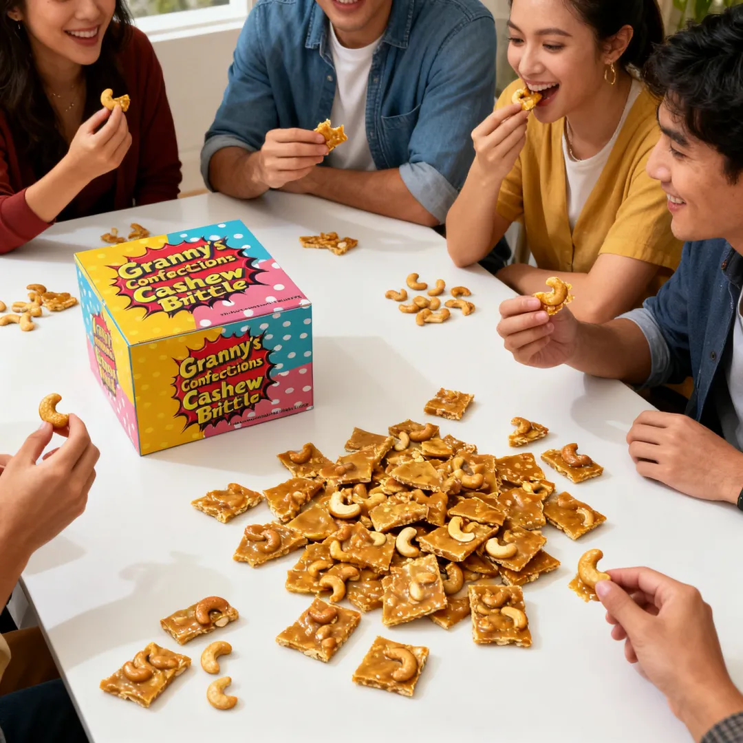 Old-Fashioned Gourmet Cashew Brittle from Granny's Confections (1# Box)