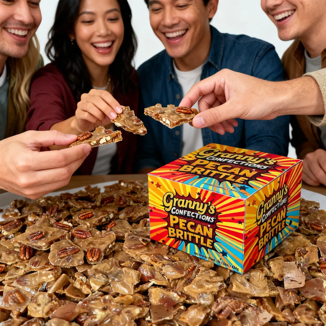 Old-Fashioned Gourmet Southern Pecan Brittle from Granny's Confections (1# Box)