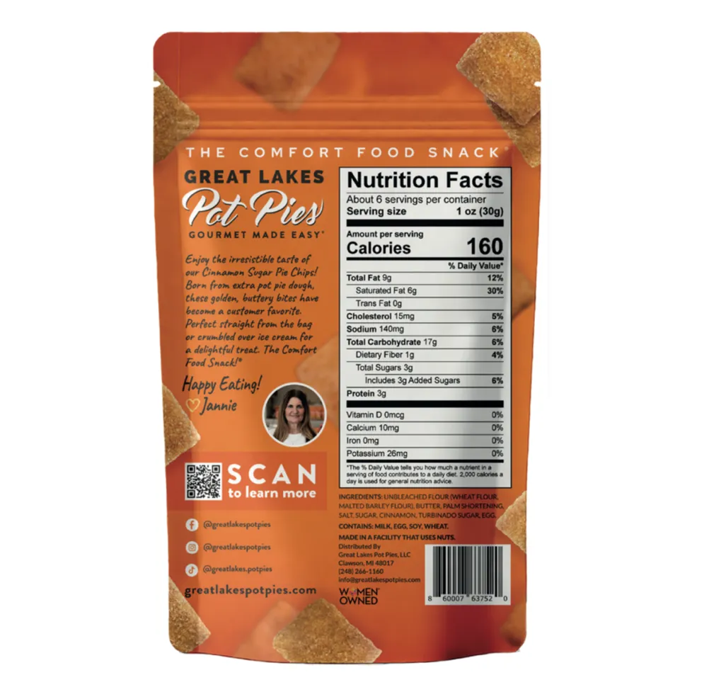 Cinnamon Sugar Pie Chips 5.5 OZ