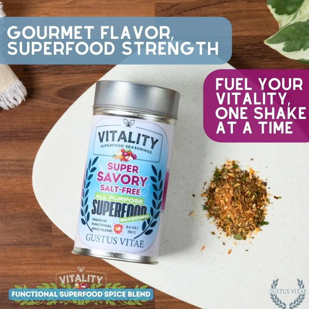 Super Savory Salt-Free Superfood Seasoning | All Purpose Vitality Blend