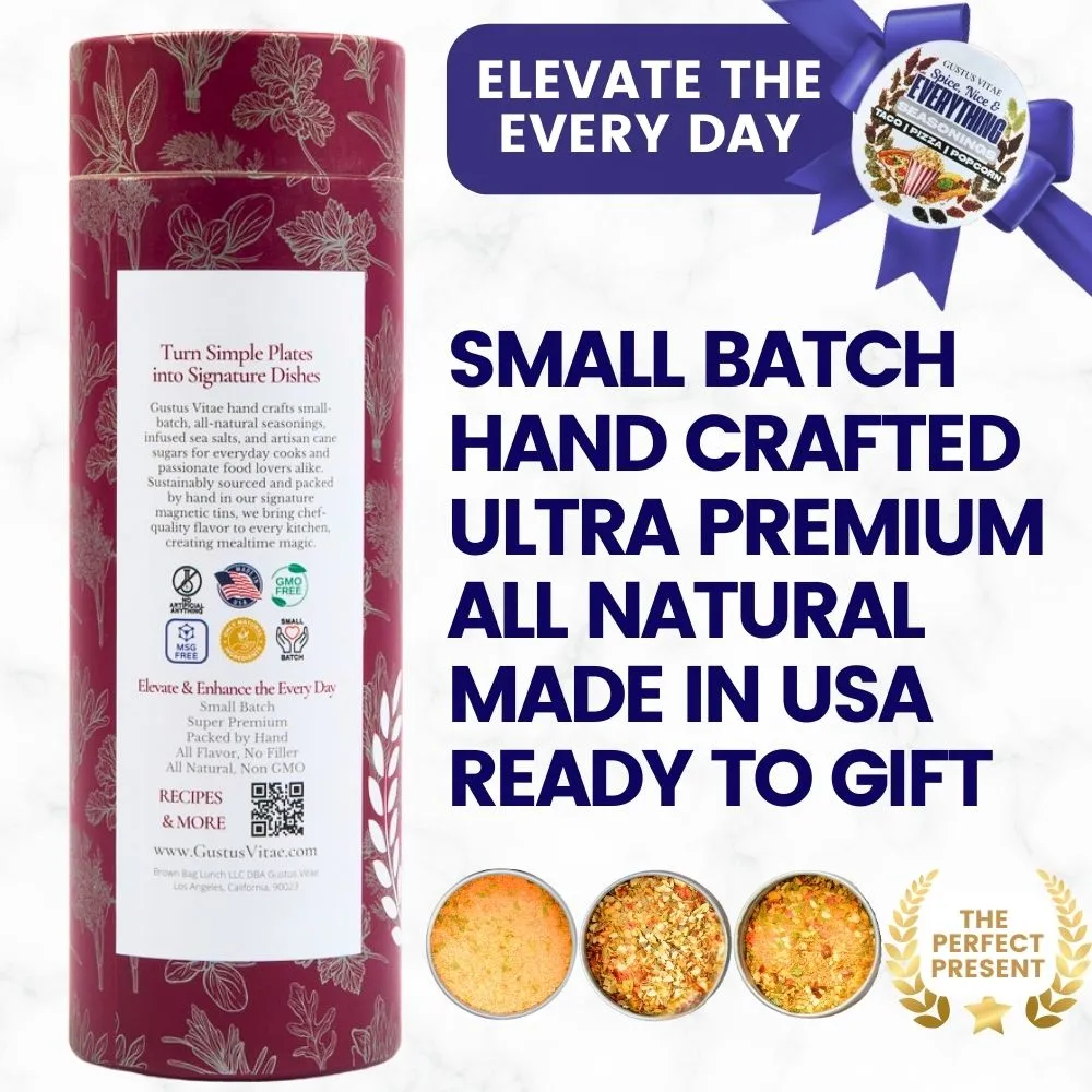 Spice, Nice & Everything Seasonings: Taco, Pizza, Popcorn | Gift Pack Set of 3