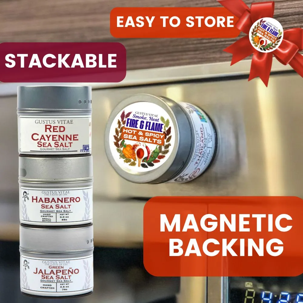 Hot & Spicy Sea Salts: Smoke, Heat, Fire & Flame | Gift Pack Set of 3