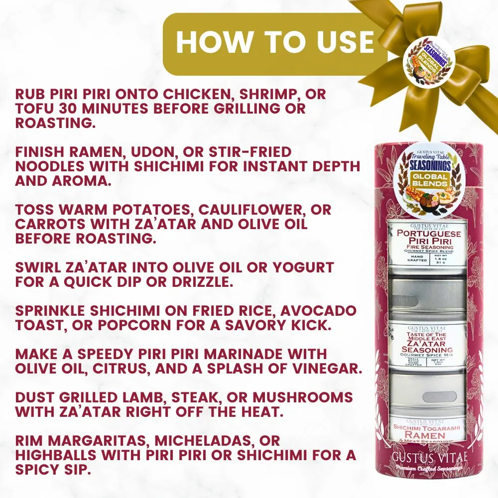 Global Blends: The Traveling Table Seasonings | Gift Pack Set of 3