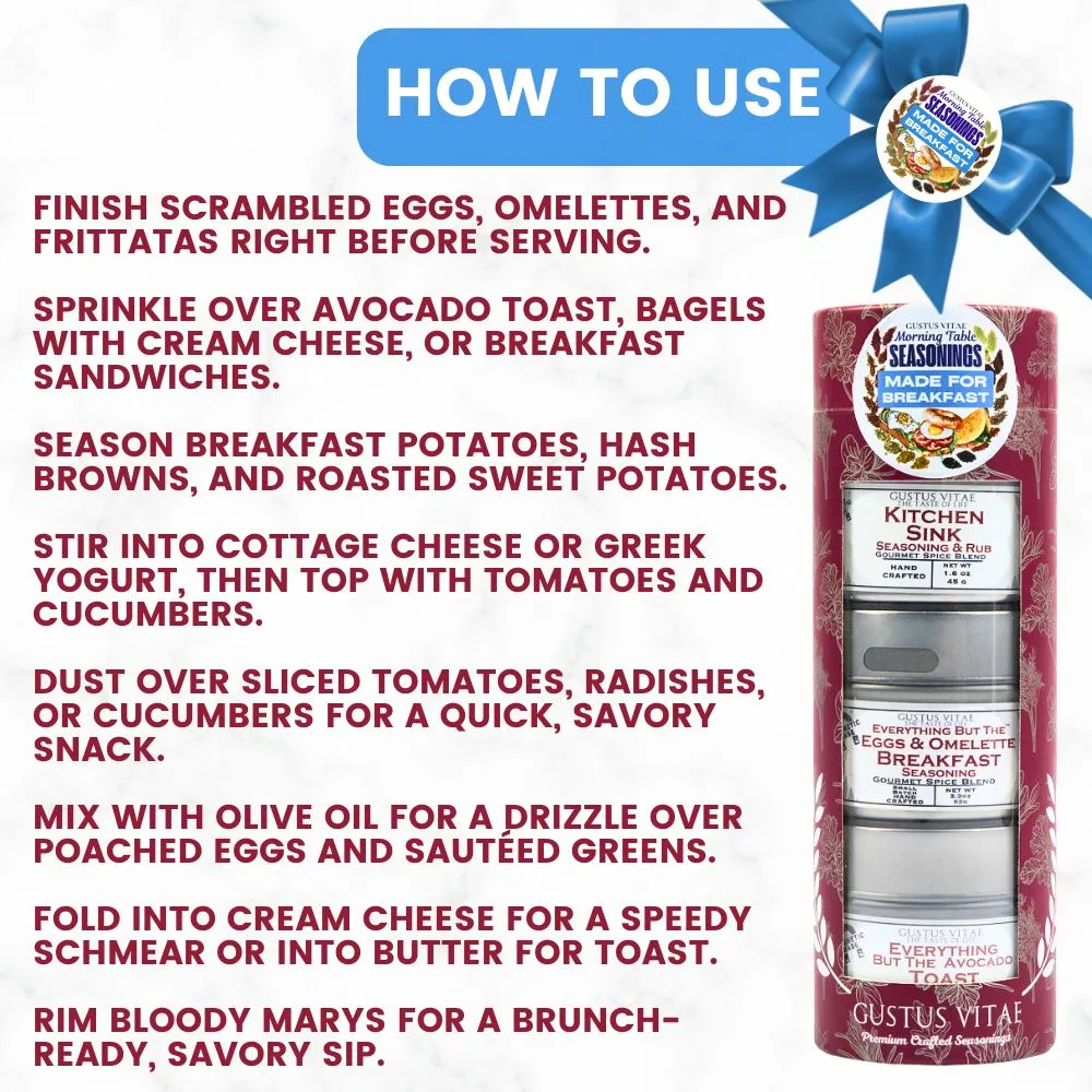 Made for Breakfast: The Morning Table Seasonings | Gift Pack Set of 3
