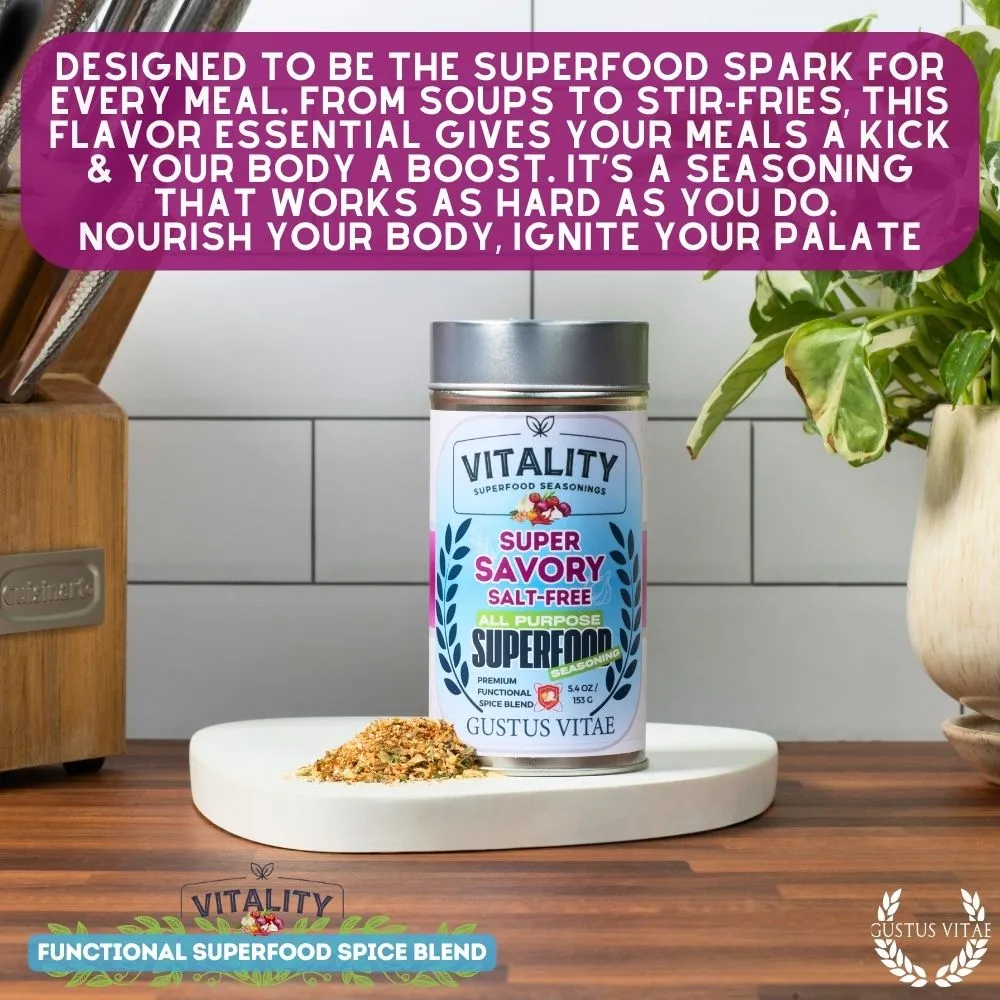 Super Savory Salt-Free Superfood Seasoning | All Purpose Vitality Blend