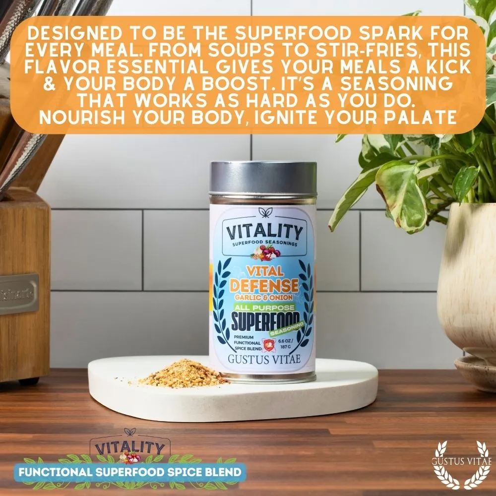 Vital Defense Garlic & Onion Superfood Seasoning | All Purpose Vitality Blend