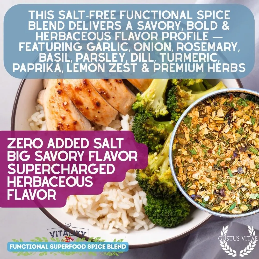 Super Savory Salt-Free Superfood Seasoning | All Purpose Vitality Blend