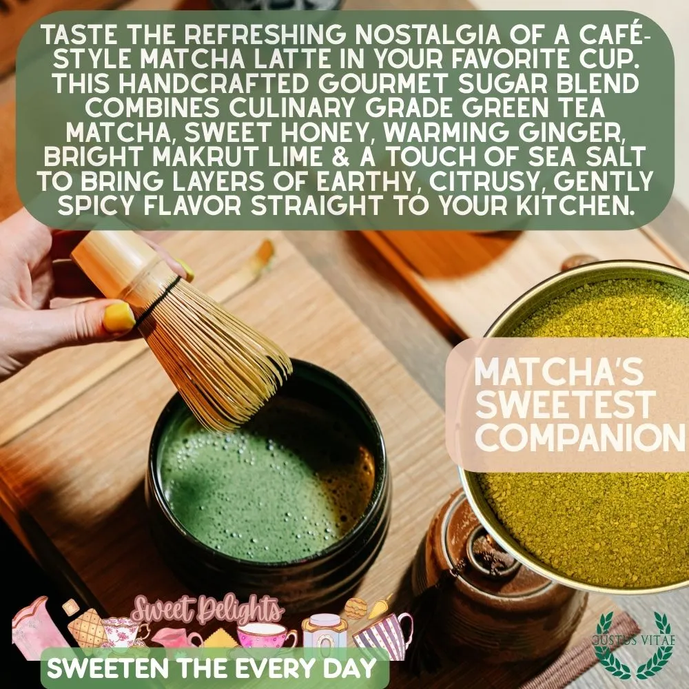 Honey Kissed Matcha Ginger Sugar | Sweet Delights Gourmet Sugar, Matcha & Spice