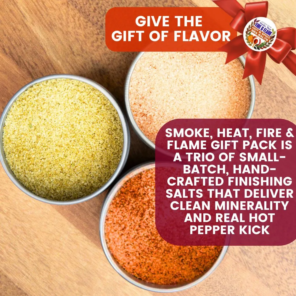 Hot & Spicy Sea Salts: Smoke, Heat, Fire & Flame | Gift Pack Set of 3