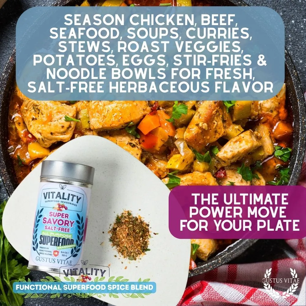 Super Savory Salt-Free Superfood Seasoning | All Purpose Vitality Blend