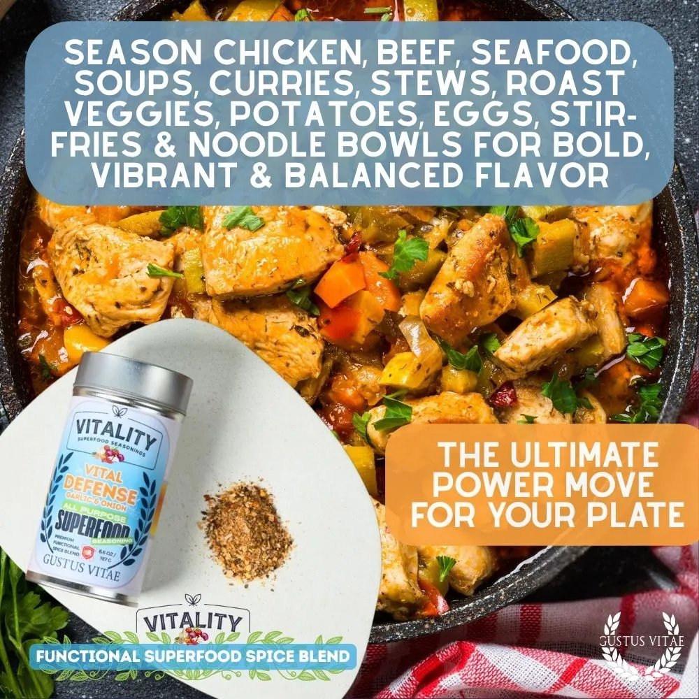 Vital Defense Garlic & Onion Superfood Seasoning | All Purpose Vitality Blend