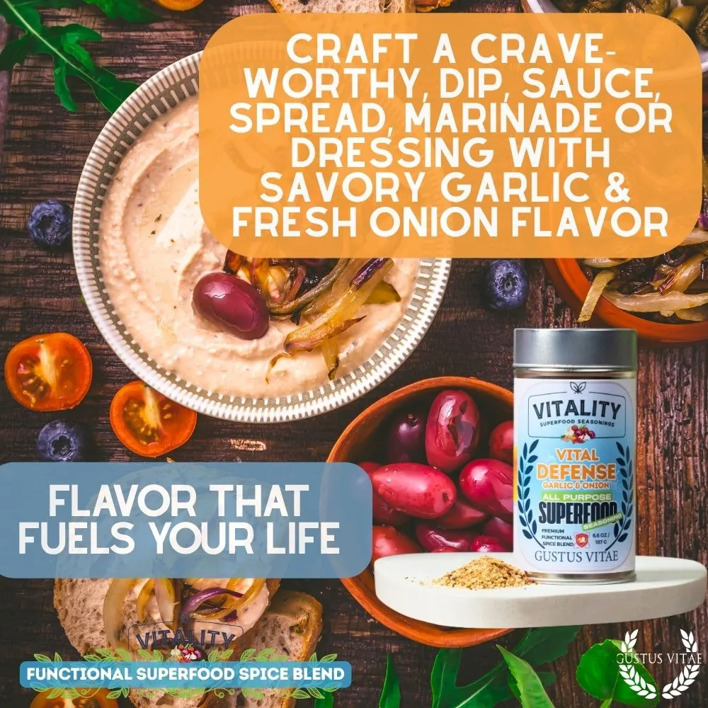 Vital Defense Garlic & Onion Superfood Seasoning | All Purpose Vitality Blend
